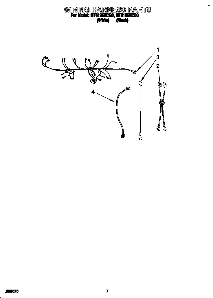 Whirlpool MT6125XBB0 wiring harness diagram