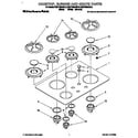 KitchenAid KGCT305AWH2 cooktop, burner and grate diagram