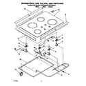 KitchenAid KGCT305AWH2 burner box, gas valves, and switches diagram