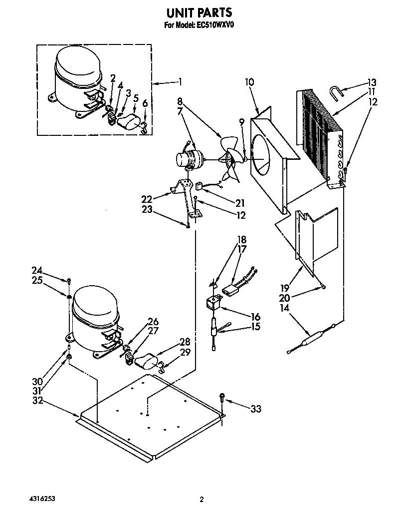 Whirlpool EC510WXV0 unit diagram