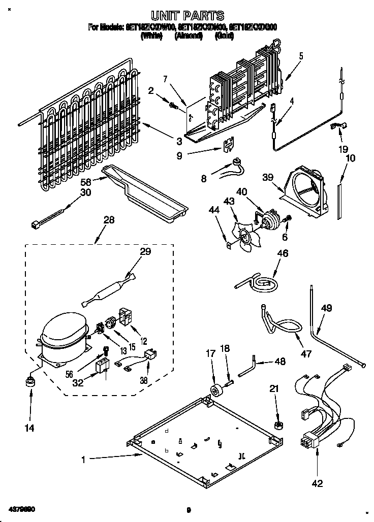 Whirlpool 8ET18ZKXDW00 unit diagram