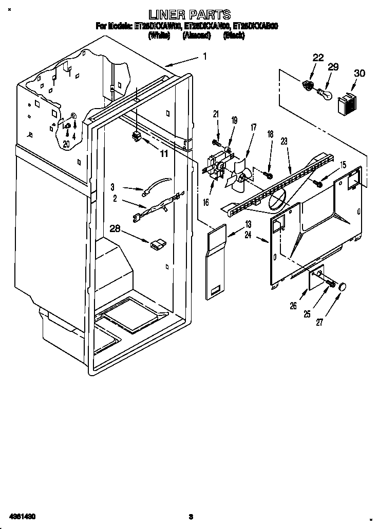 Whirlpool ET25DKXAB00 liner diagram