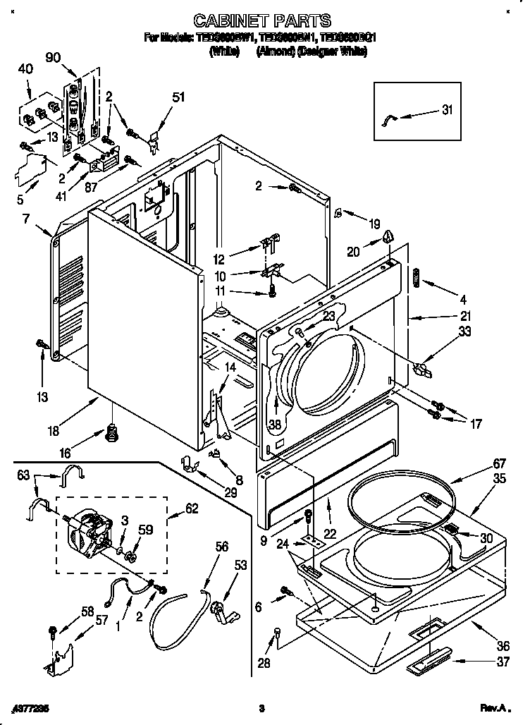 Estate TEDS680BQ1 cabinet diagram