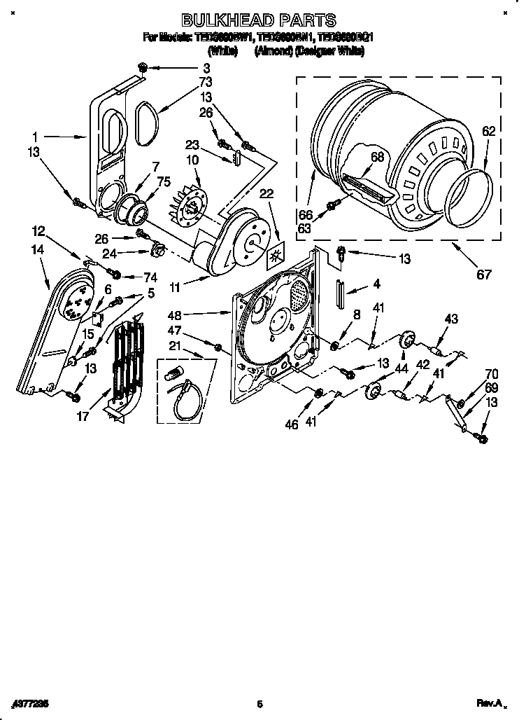 Estate TEDS680BQ1 bulkhead diagram