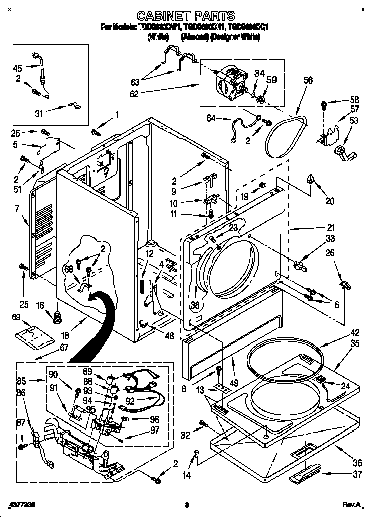 Estate TGDS680BQ1 cabinet diagram