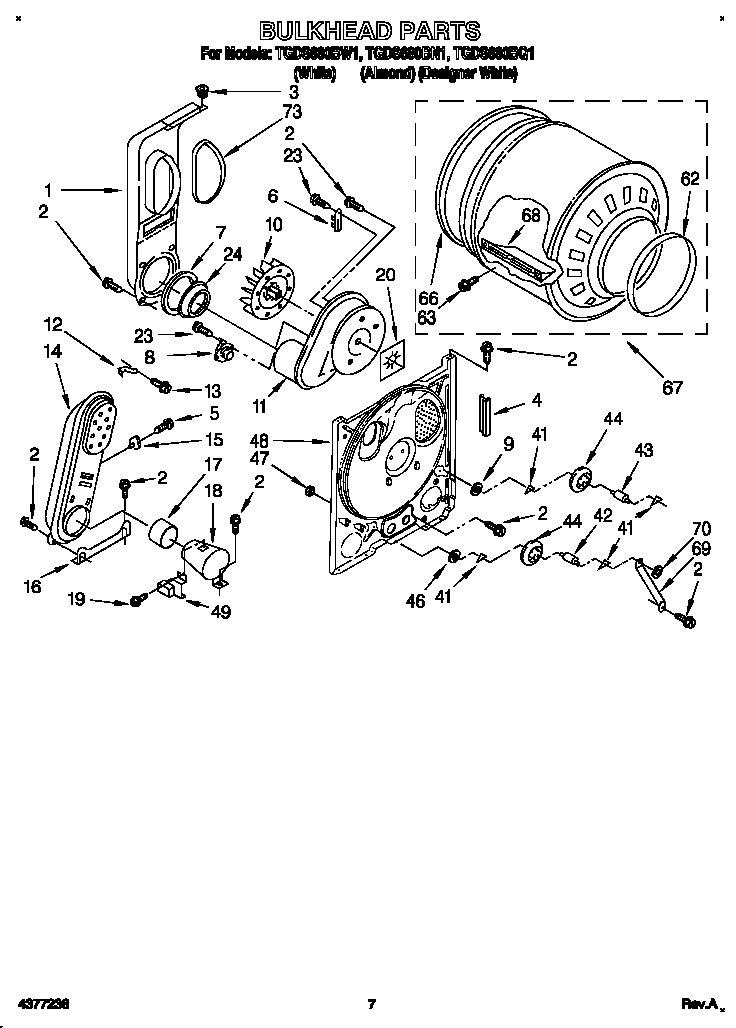 Estate TGDS680BQ1 bulkhead diagram