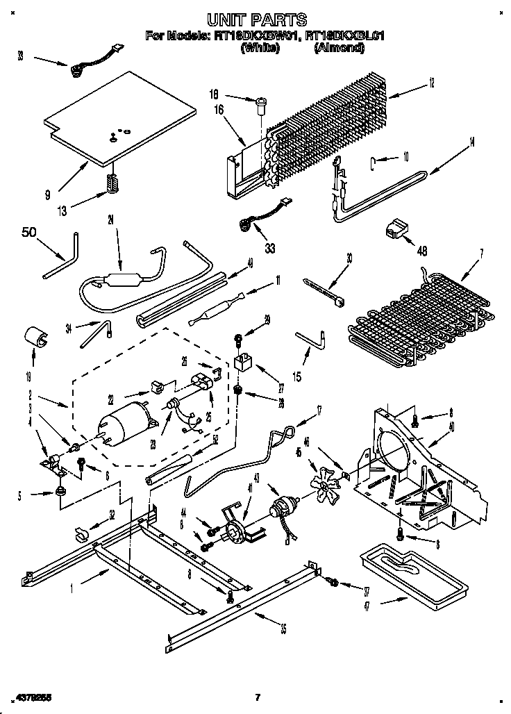 Roper RT18DKXBW01 unit diagram