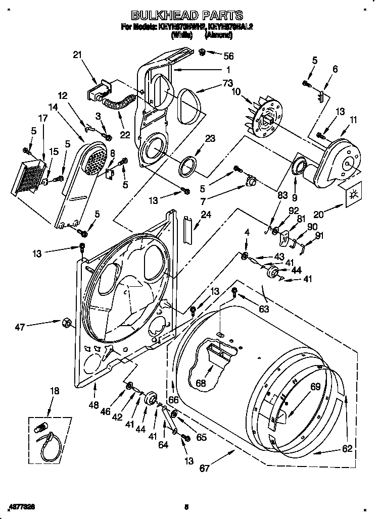 KitchenAid KEYE670BWH2 bulkhead diagram