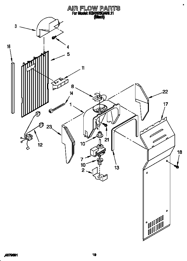 KitchenAid KSRB25QABL11 air flow diagram