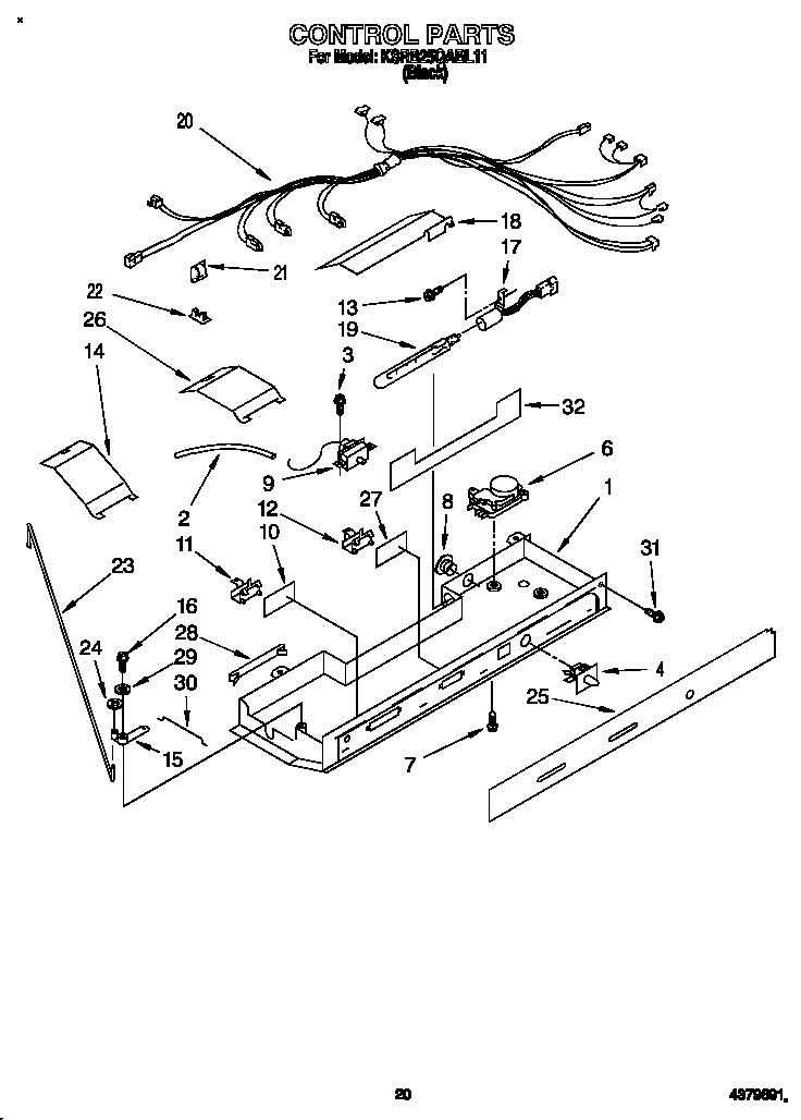 KitchenAid KSRB25QABL11 control diagram