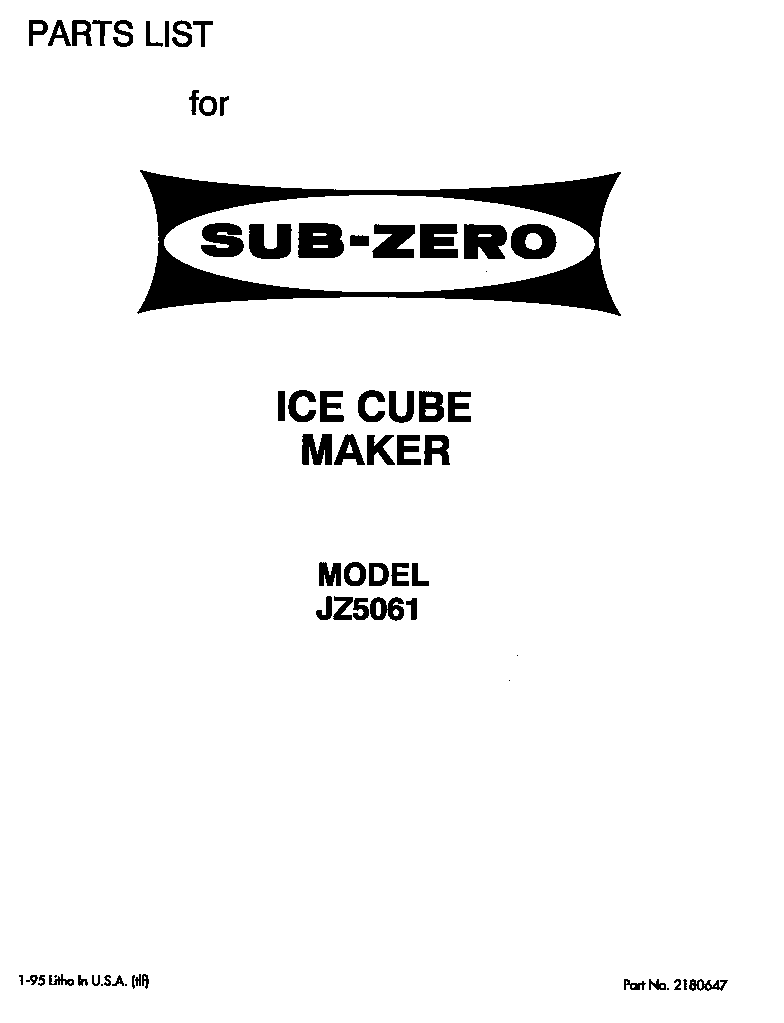 Whirlpool JZ5061 front cover diagram