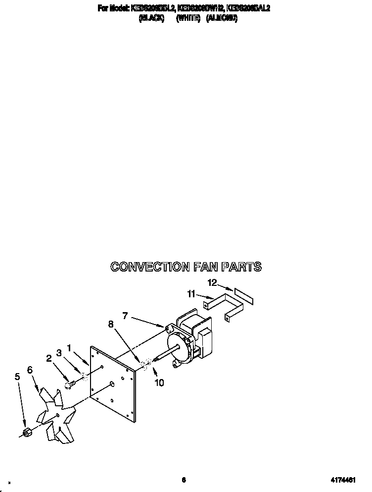 KitchenAid KEBS208BAL2 convection fan diagram