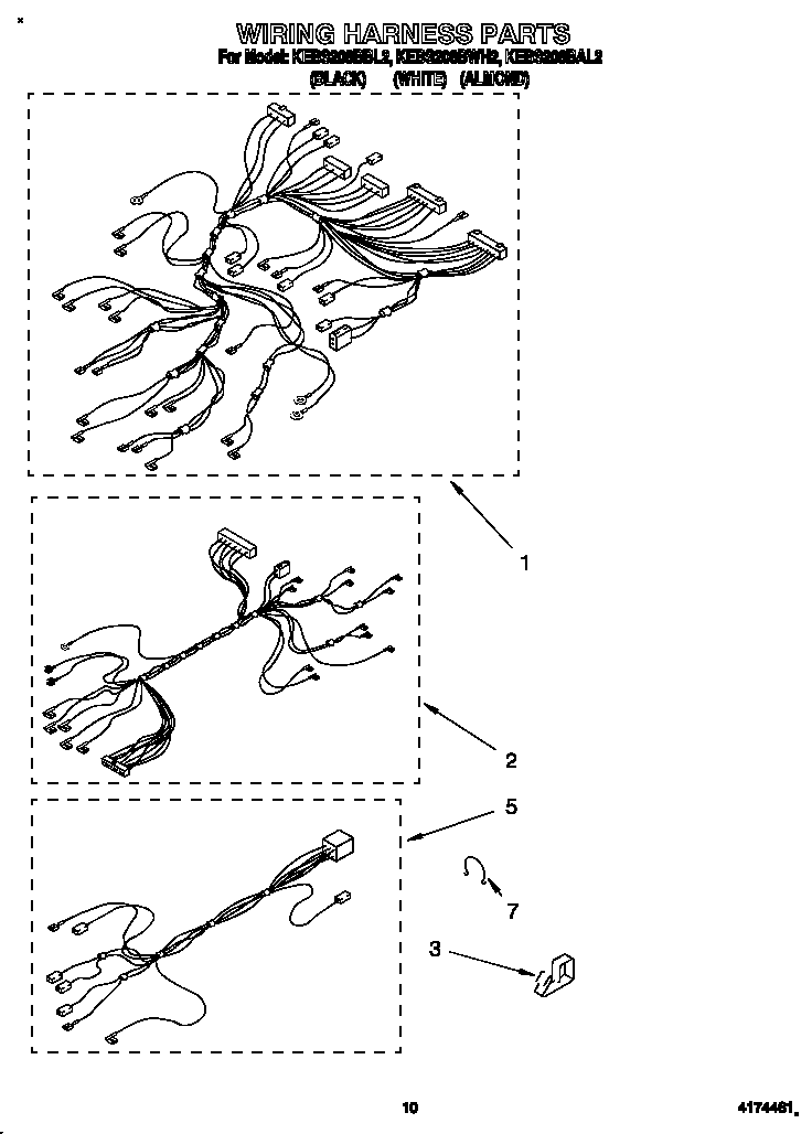 KitchenAid KEBS208BAL2 wiring harness diagram