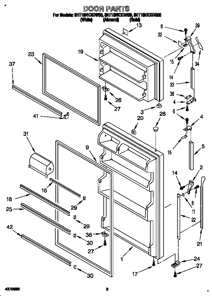 Whirlpool 8ET18NKXDG00 door diagram