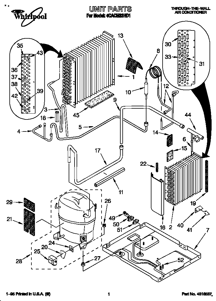 Whirlpool 4CACM23ND1 unit diagram