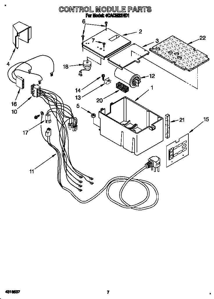 Whirlpool 4CACM23ND1 control module diagram