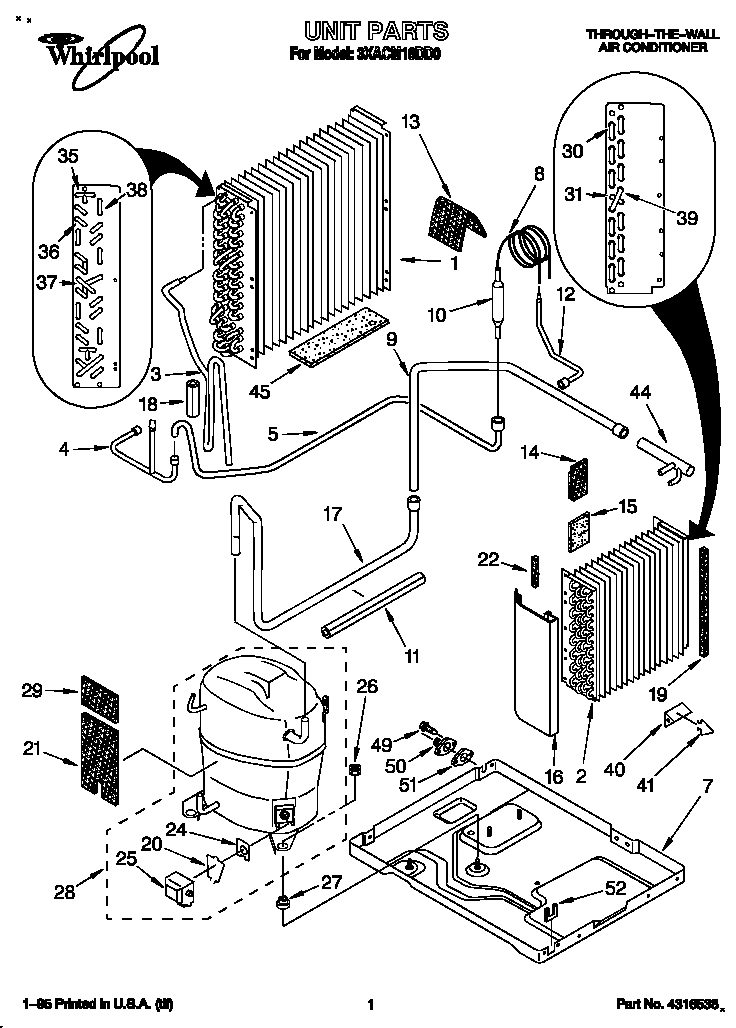 Whirlpool 3XACM18DD0 unit diagram