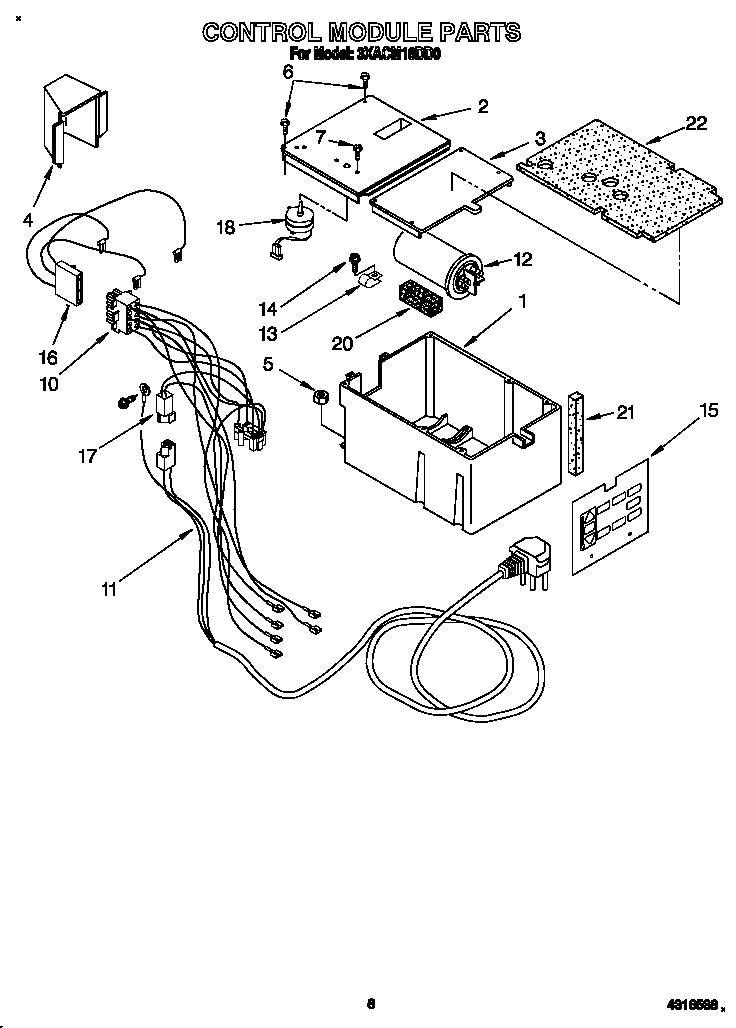 Whirlpool 3XACM18DD0 control module diagram