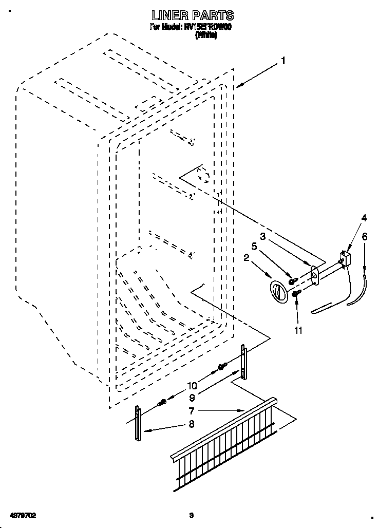 Roper RV15EFRDW00 liner diagram
