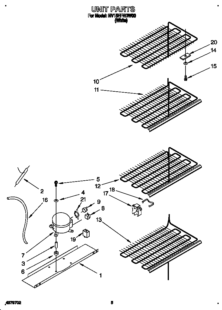 Roper RV15EFRDW00 unit diagram