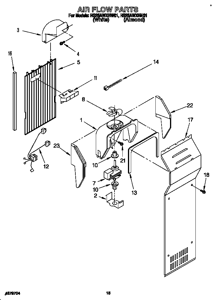 Roper RS25AWXBW01 air flow diagram