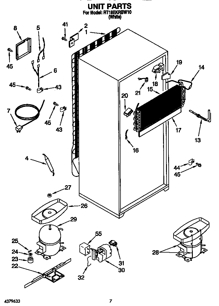 Roper RT18EKRBW10 unit diagram