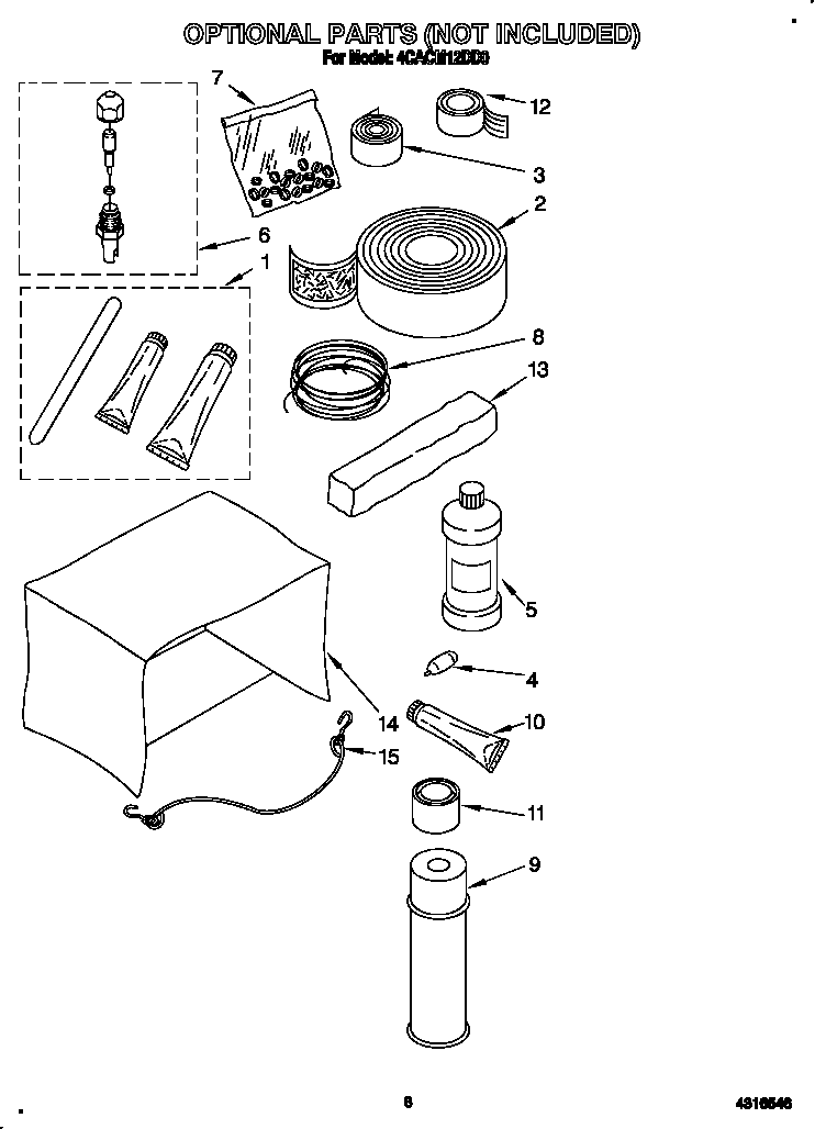 Whirlpool 4CACM12DD0 optional diagram