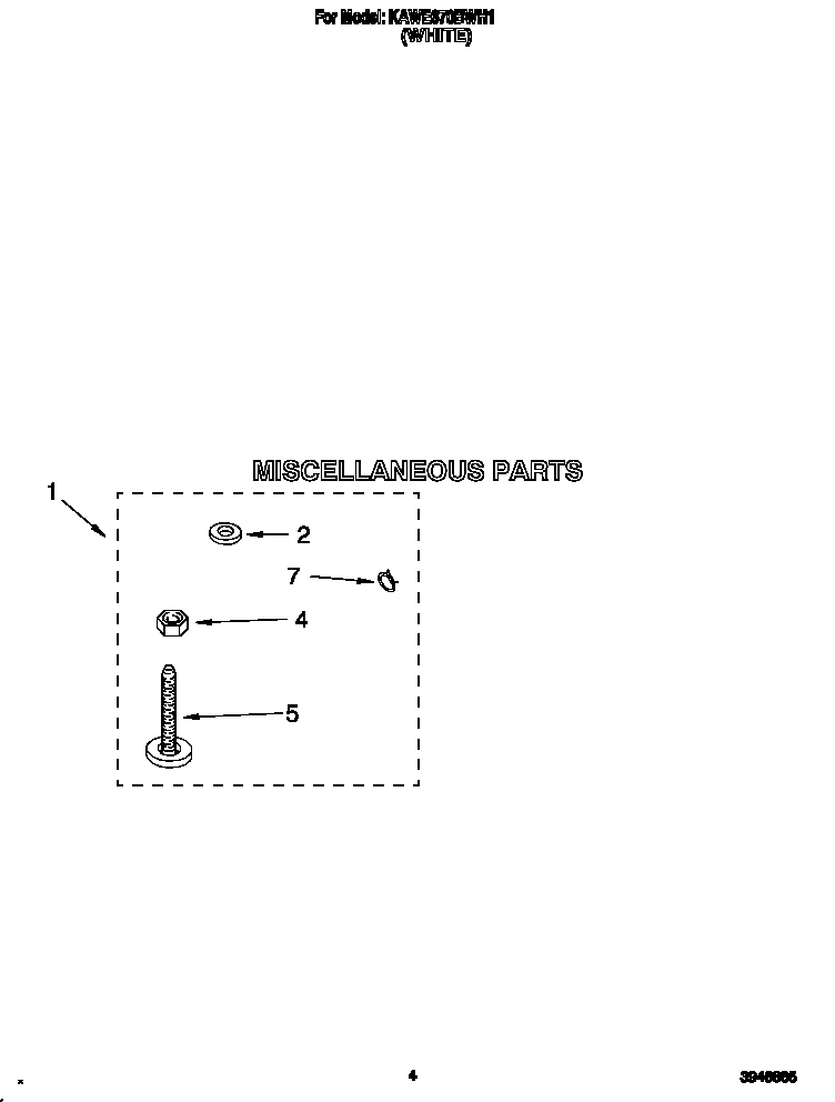 KitchenAid KAWE670BWH1 miscellaneous diagram
