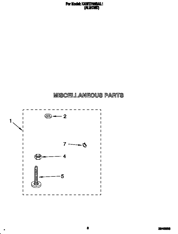 KitchenAid KAWE768BAL1 miscellaneous diagram