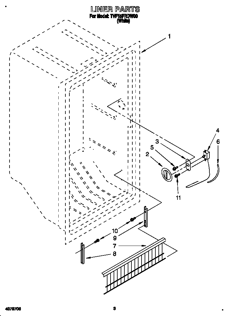 Whirlpool TVF15FRDW00 liner diagram