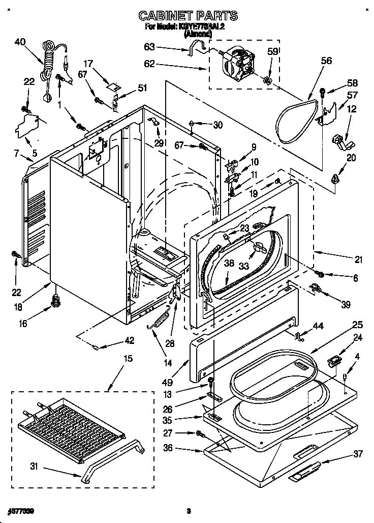KitchenAid KGYE778BAL2 cabinet diagram