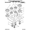 KitchenAid KDDT207BBL5 cooktop, burner and grate diagram