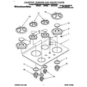 KitchenAid KDDT207BBL6 cooktop, burner and grate diagram