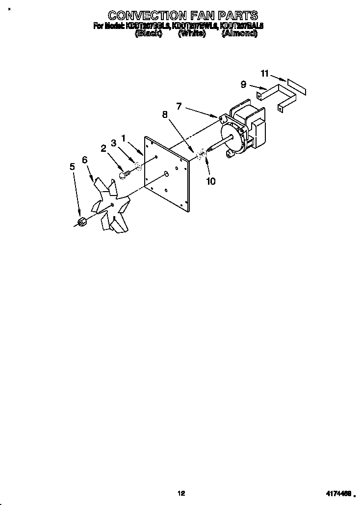 KitchenAid KDDT207BAL6 convection fan diagram