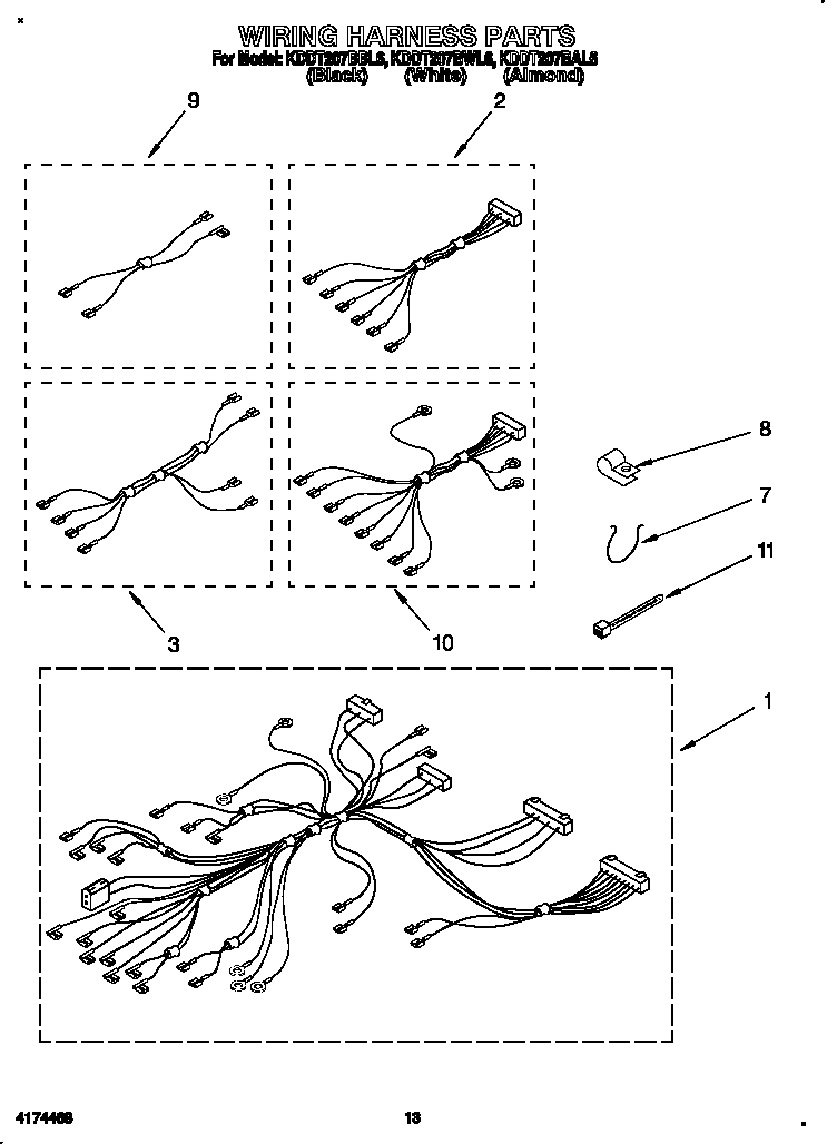 KitchenAid KDDT207BAL6 wiring harness diagram