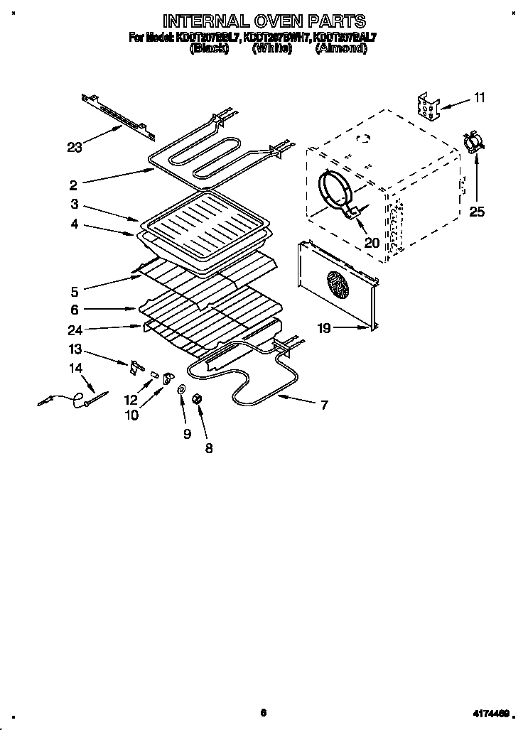 KitchenAid KDDT207BAL7 internal oven diagram