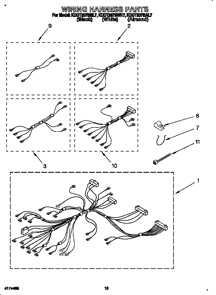 KitchenAid KDDT207BAL7 wiring harness diagram