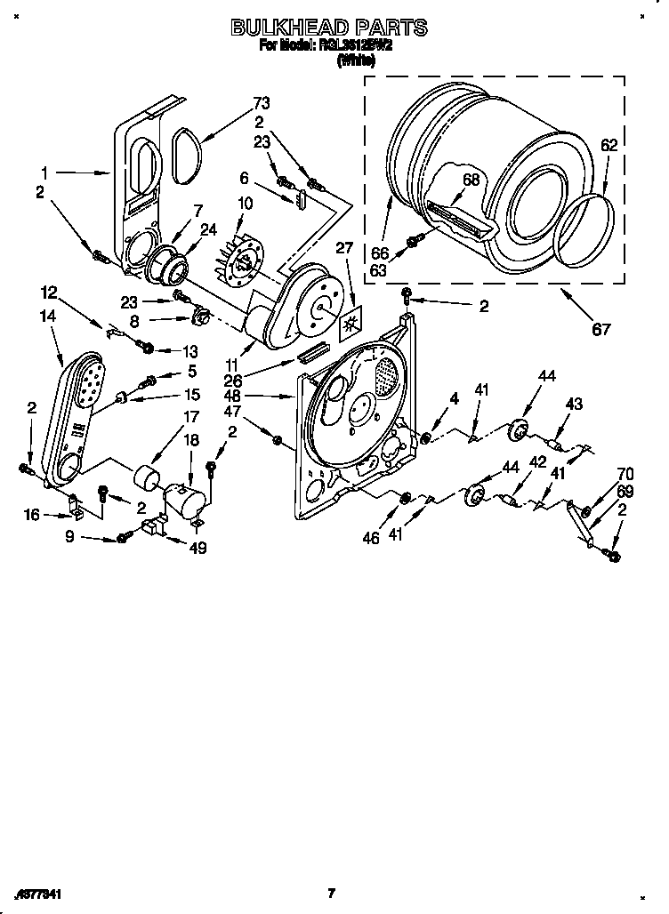 Roper RGL3612BW2 bulkhead diagram