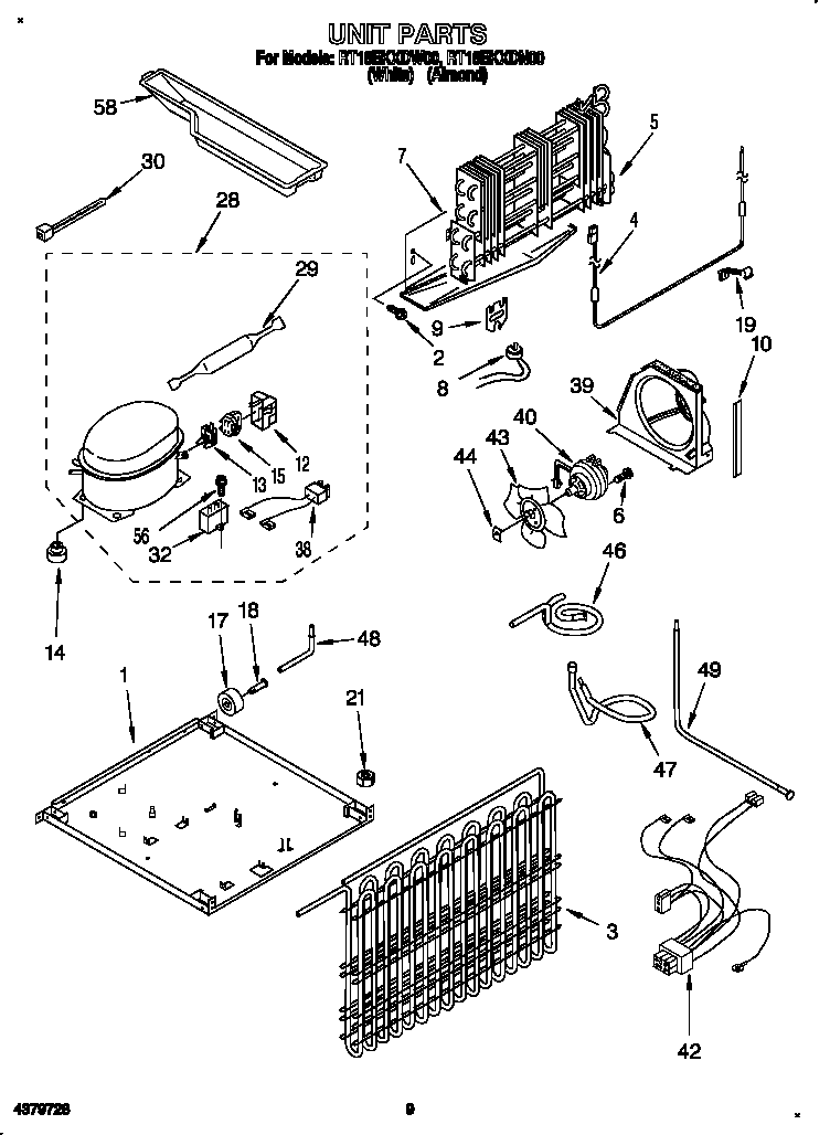 Roper RT18BKXDW00 unit diagram