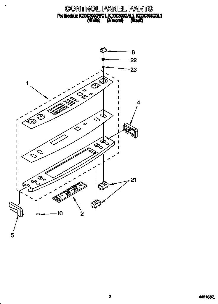 KitchenAid KESC300BBL1 control panel diagram