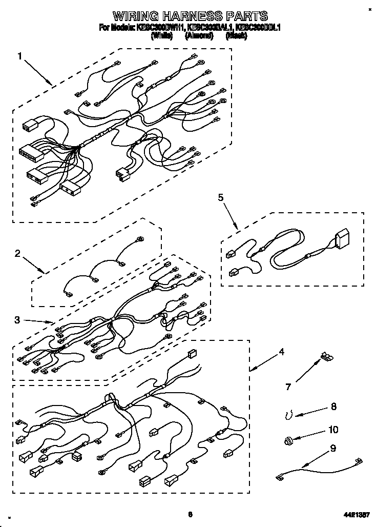 KitchenAid KESC300BBL1 wiring harness diagram