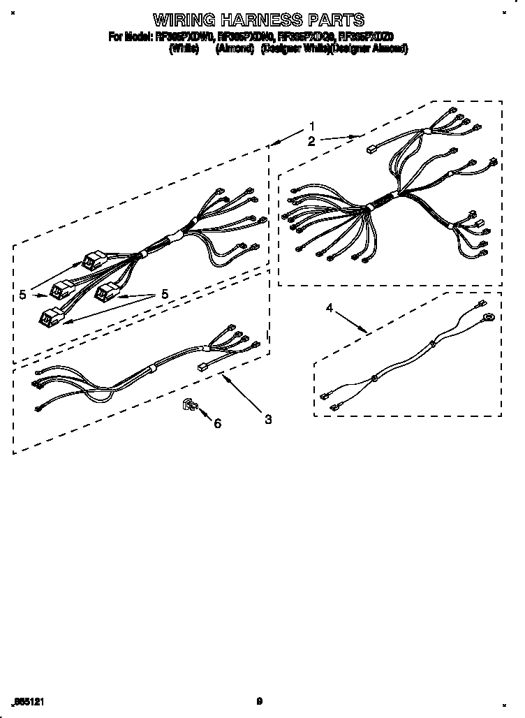 Whirlpool RF365PXDN0 wiring harness diagram