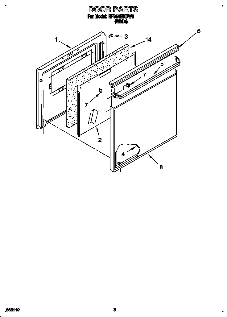 Whirlpool RF354BXDW0 door diagram