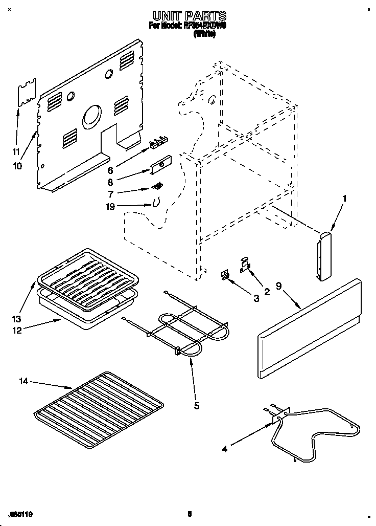 Whirlpool RF354BXDW0 unit diagram