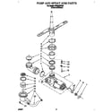 Whirlpool DP840CWDB0 pump and spray arm diagram