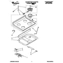 Whirlpool RF350BXDW0 cooktop diagram