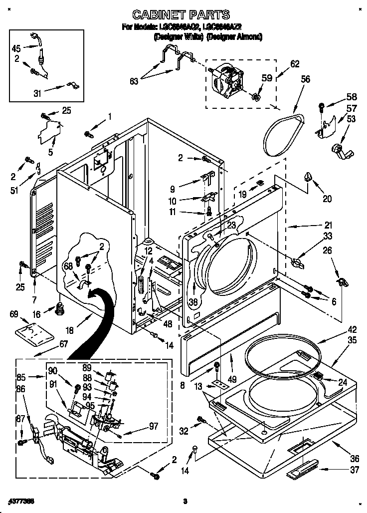 Whirlpool LGC6646AQ2 cabinet diagram