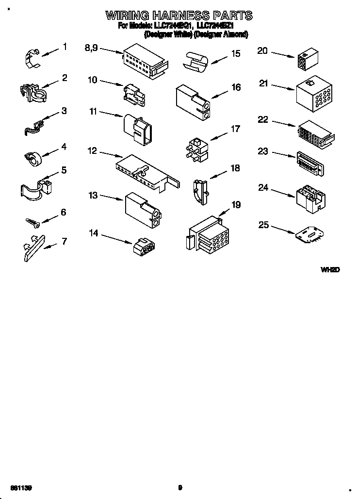 Whirlpool LLC7244BQ1 wiring harness diagram