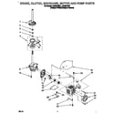 Whirlpool LSC8244BZ1 brake, clutch, gearcase, motor and pump diagram