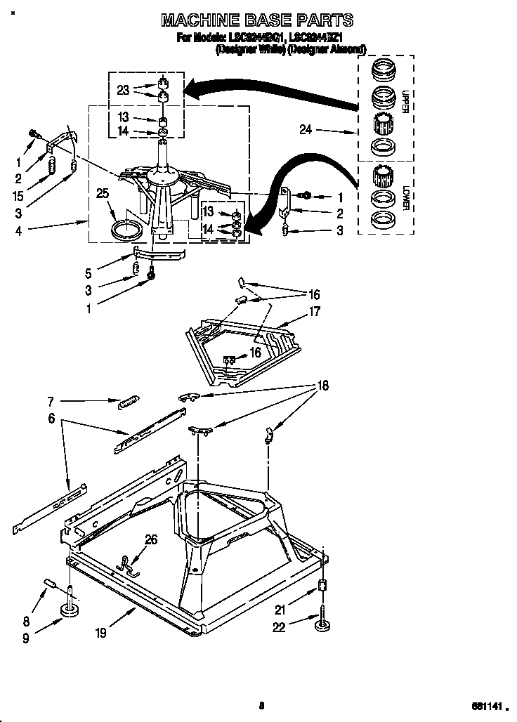 Whirlpool LSC8244BZ1 machine base diagram